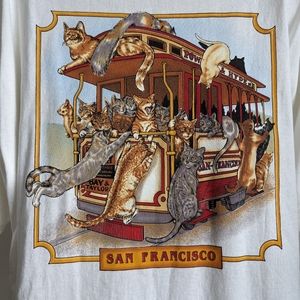 Vintage San Francisco Cats trolley T-shirt xl